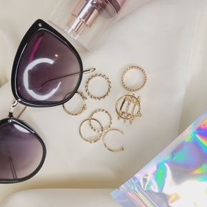 ❤Beautiful 7pcs Gold Stackable Rings for women